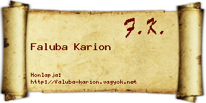 Faluba Karion névjegykártya